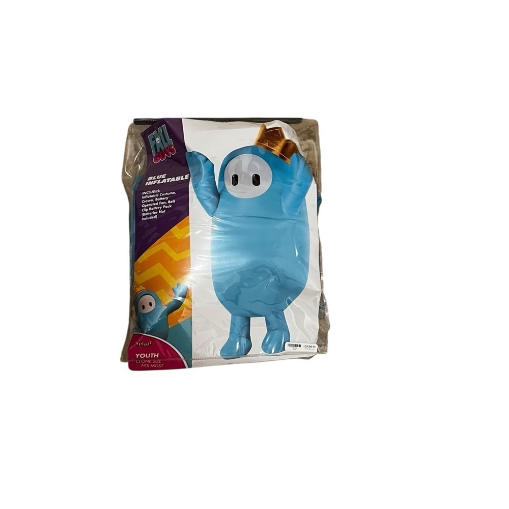 Fall Guys Blue Inflatable Spirit Halloween Costume Youth Size One Size Fits Most